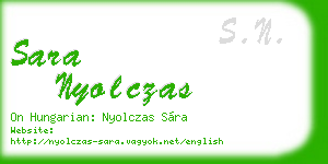 sara nyolczas business card
